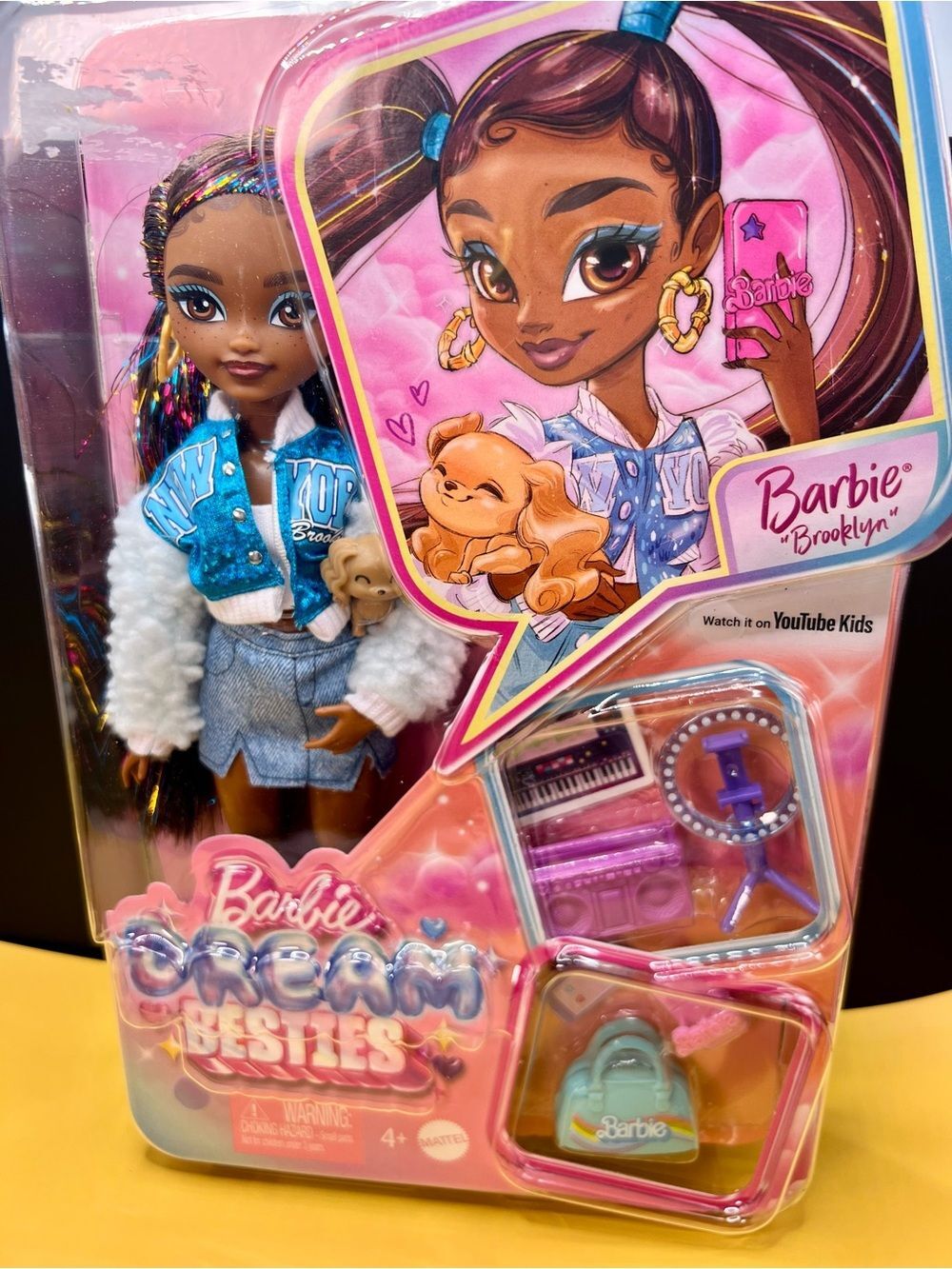 Dream Besties Barbie Brooklyn Fashion Doll with 8 Video Music Themed Accessories